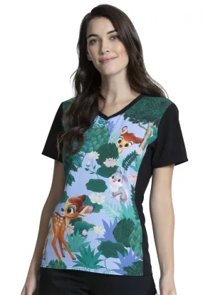 Bambi V-Neck Print Top in Forest Frolic