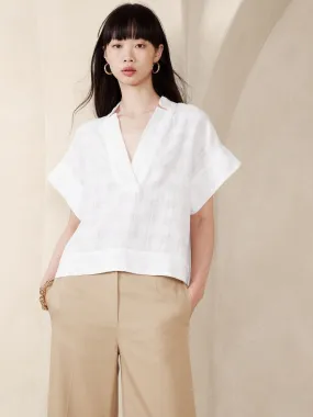 BANANA REPUBLIC BLUSA MUJER LINO-ALGODOÓN LAUREL