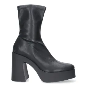 Botines tacón ancho y plataforma mujer color negro M3910
