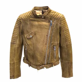 Cazadora Cuero Mujer Biker – Biker01 Golden