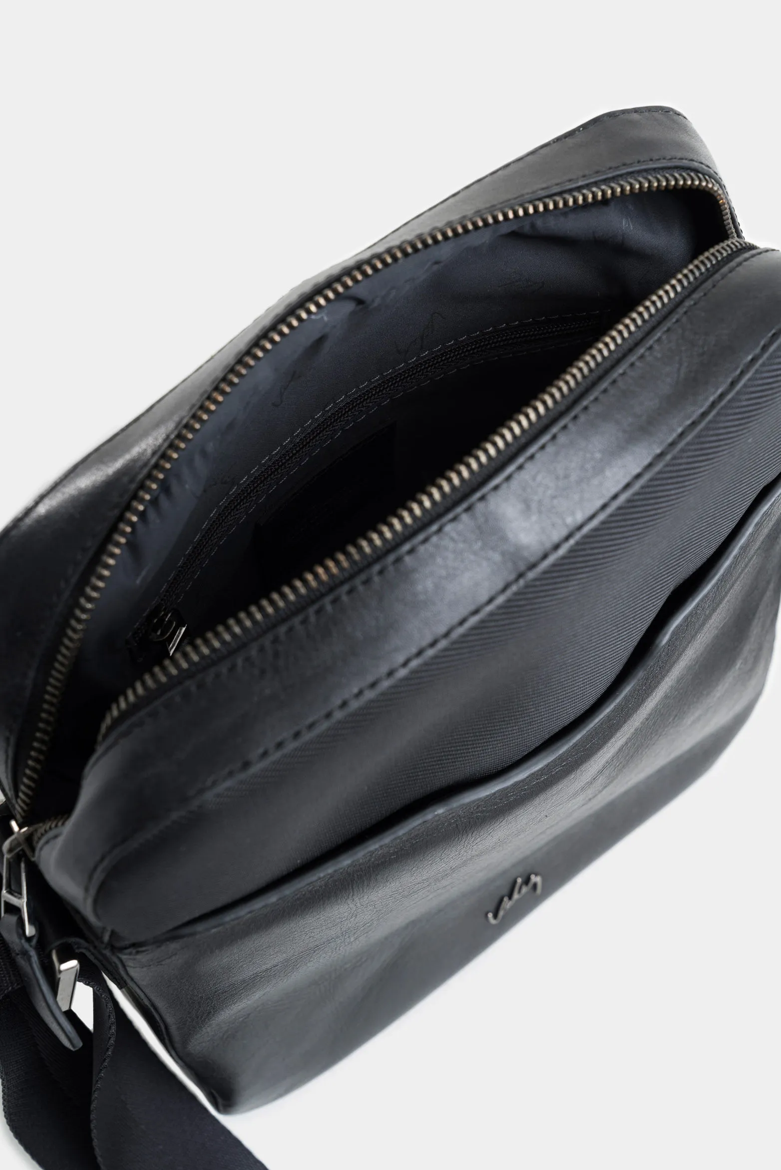 Manos libres doble faz ginebra 3 de cuero para hombre bolsillo frontal