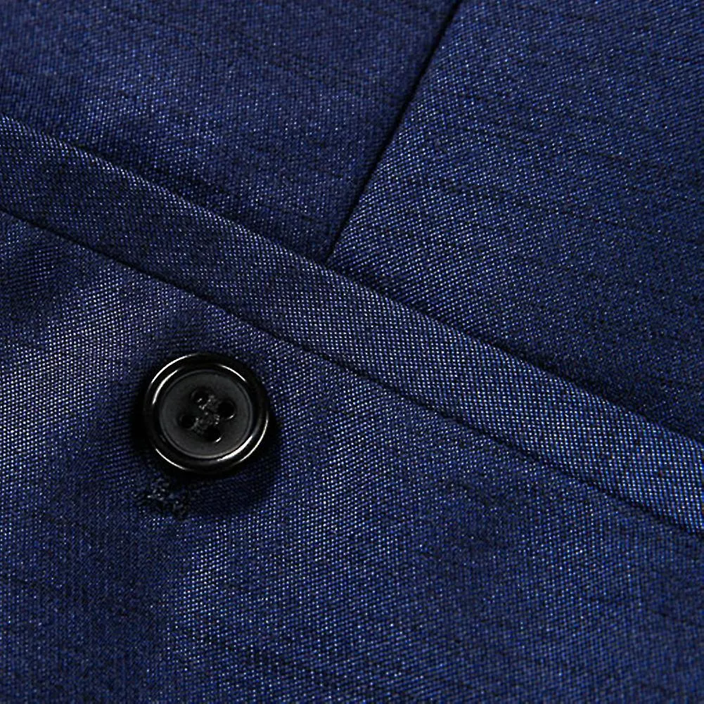 MEN'S STRIPED LAPEL TWOBUTTON SUIT THREEPIECE SET (TOP + VEST + PANTS)