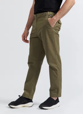 RUSH - Pantalón chino recto de mezcla de algodón en caqui