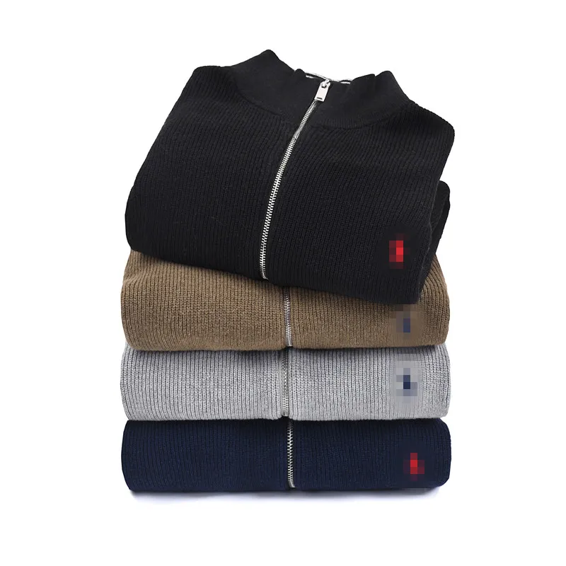 Sweater bordado de la marca masculina Diseñador de suéter con cremallera Medio suéter de cuello alto Camiseta para hombres Parab