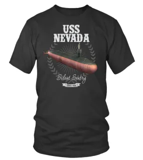 USS Nevada (SSBN-733) T-shirt Camiseta cuello redondo Unisex
